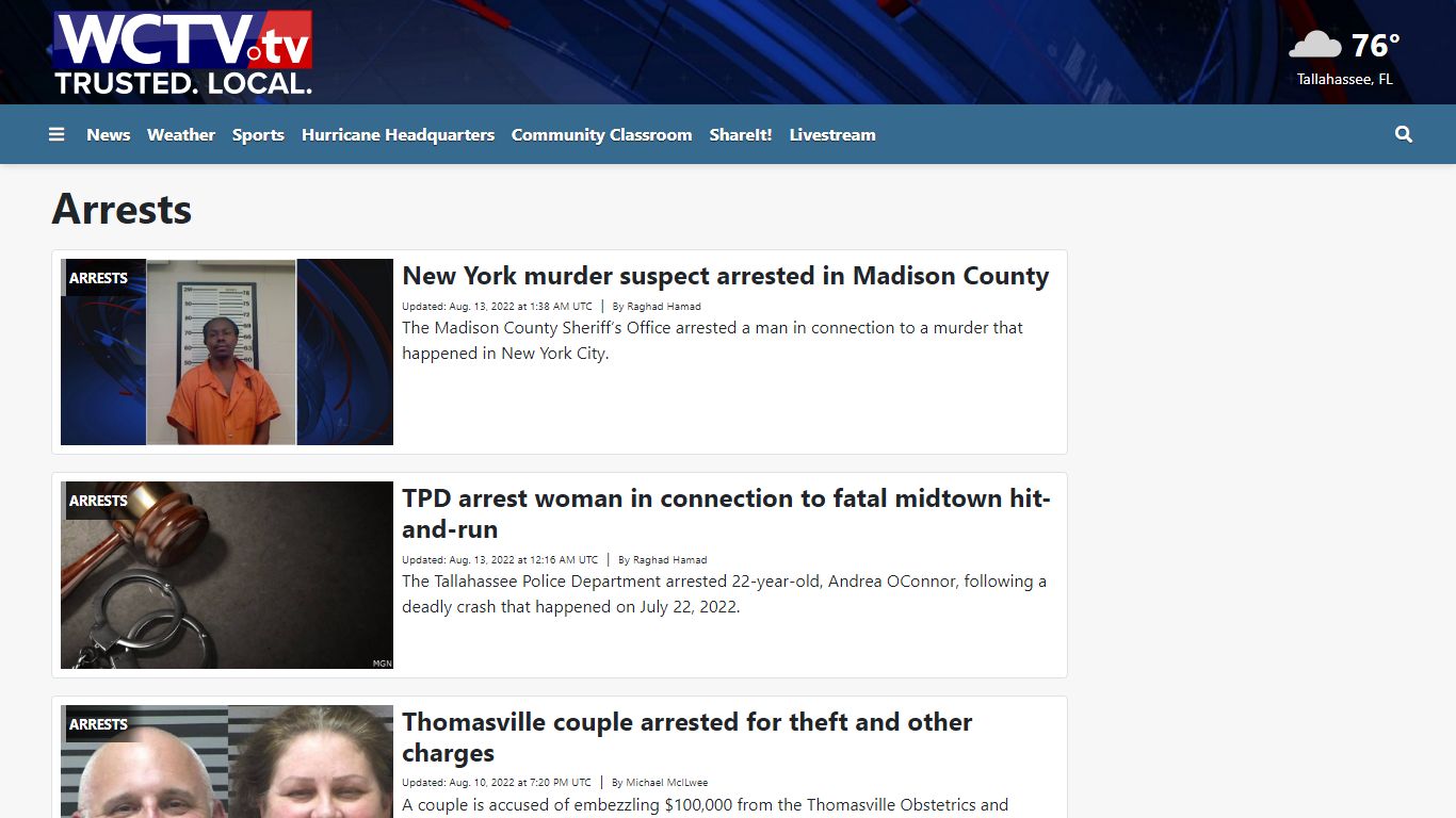 Arrests - WCTV